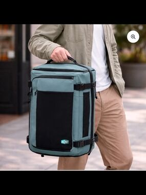 Men's Teal and Black Travel Backpack